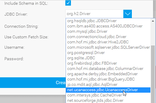 Choose JDBC Driver