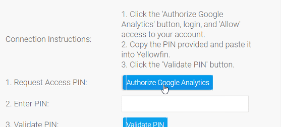 Authorize Google Analytics