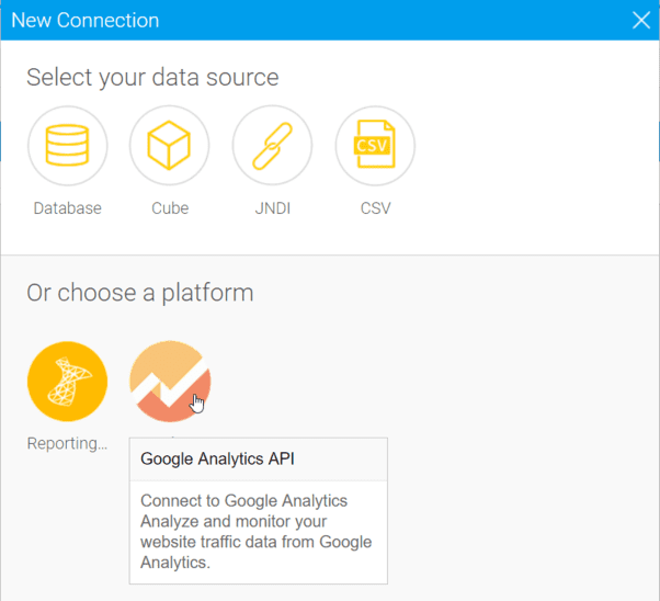 Select Google Analytics Connector
